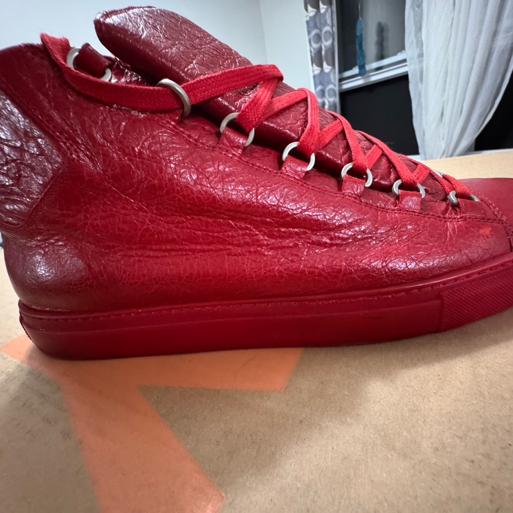 Balenciaga Red High-Top Sneakers - Picture 8 of 16